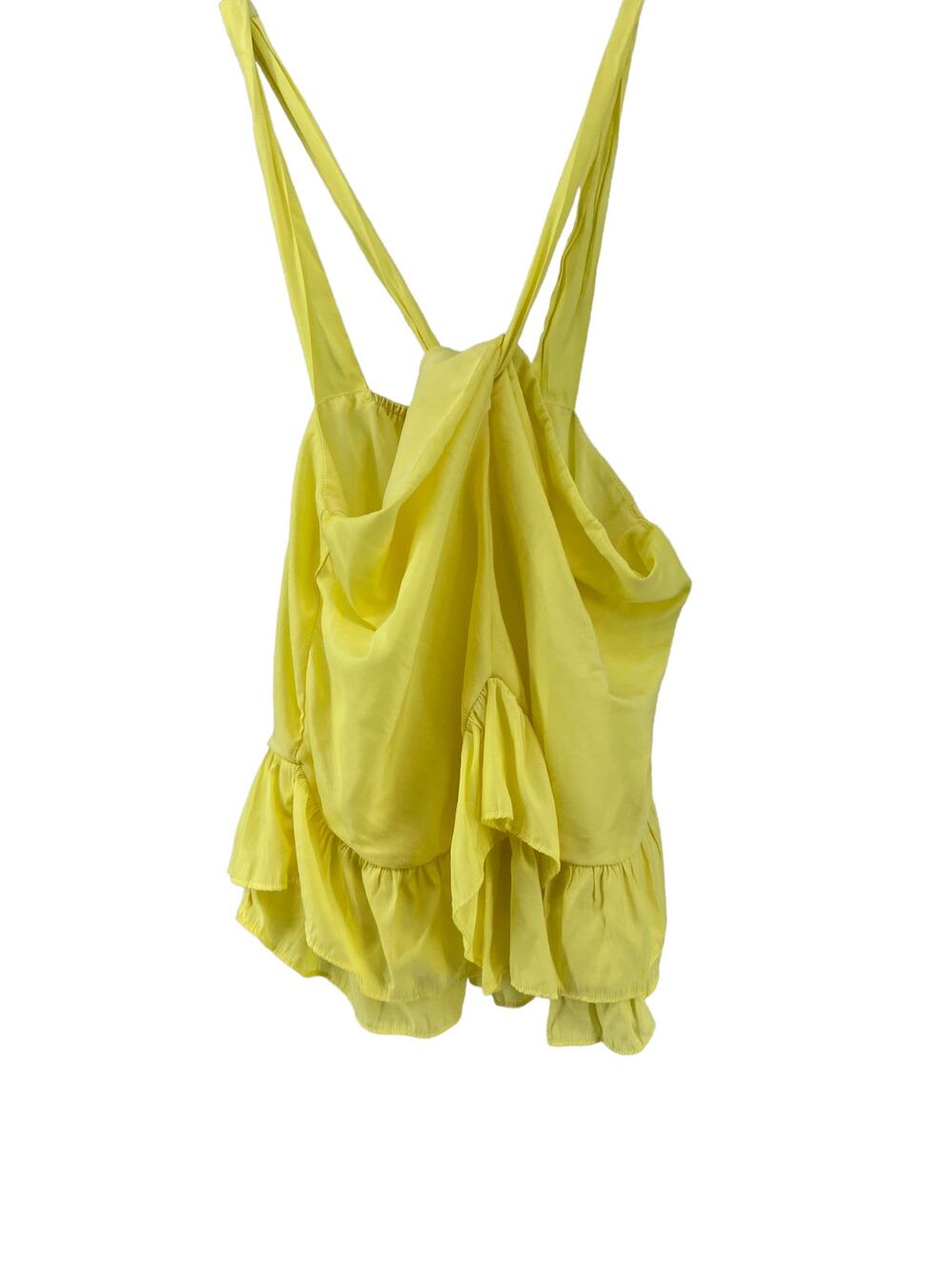 Unbranded Yellow Ruffled Tiered Sleeveless Tank Top Women’s Size Small